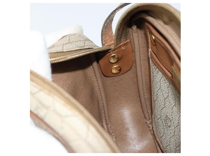 Christian Dior Borsa a spalla in tela a nido d'ape PVC beige oro Auth ka2612 D'oro - vista 21