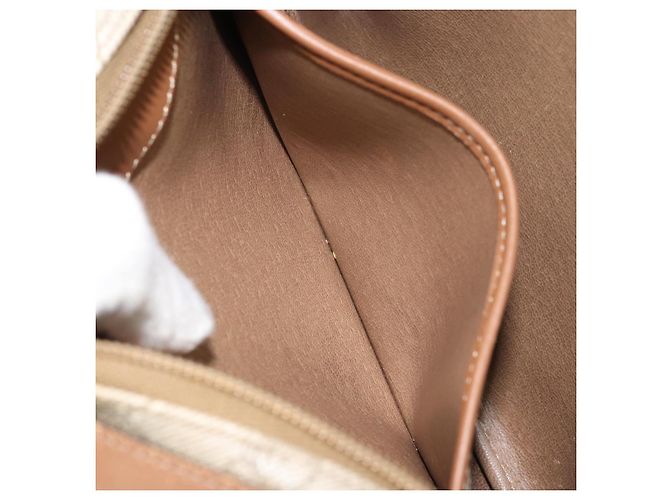 Christian Dior Borsa a spalla in tela a nido d'ape PVC beige oro Auth ka2612 D'oro - vista 22