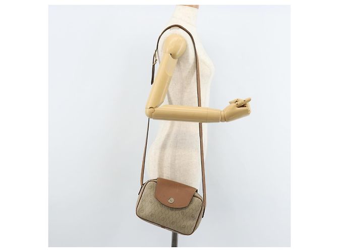 Christian Dior Borsa a spalla in tela a nido d'ape PVC beige oro Auth ka2612 D'oro - vista 23