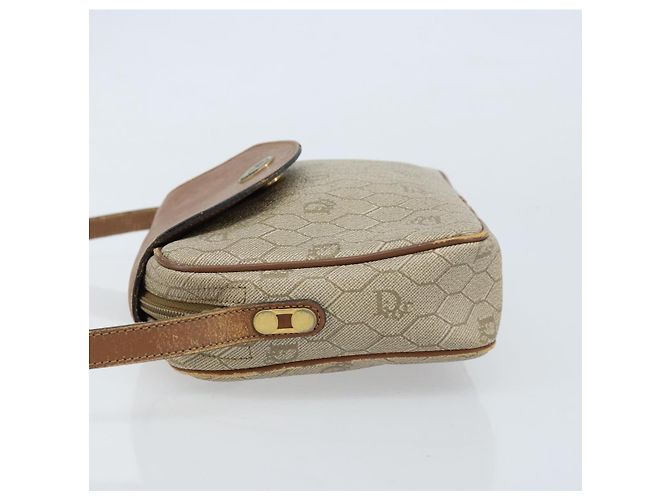 Christian Dior Borsa a spalla in tela a nido d'ape PVC beige oro Auth ka2612 D'oro - vista 5