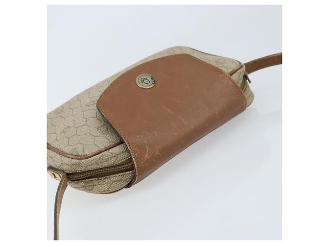 Christian Dior Borsa a spalla in tela a nido d'ape PVC beige oro Auth ka2612 D'oro - vista 6