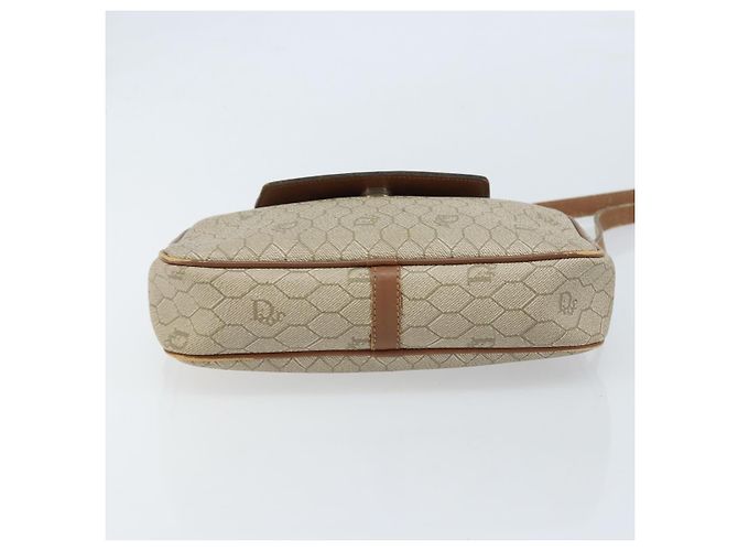 Christian Dior Borsa a spalla in tela a nido d'ape PVC beige oro Auth ka2612 D'oro - vista 9