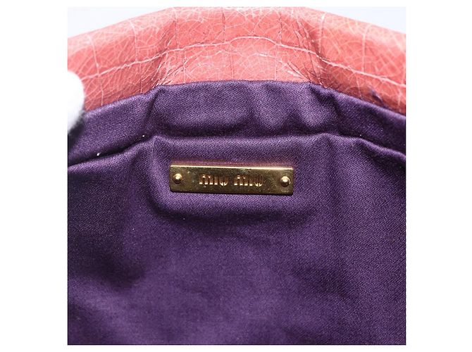 Borsa a Spalla Miu Miu in Pelle Rosa Oro Auth ep13395 D'oro - vista 10