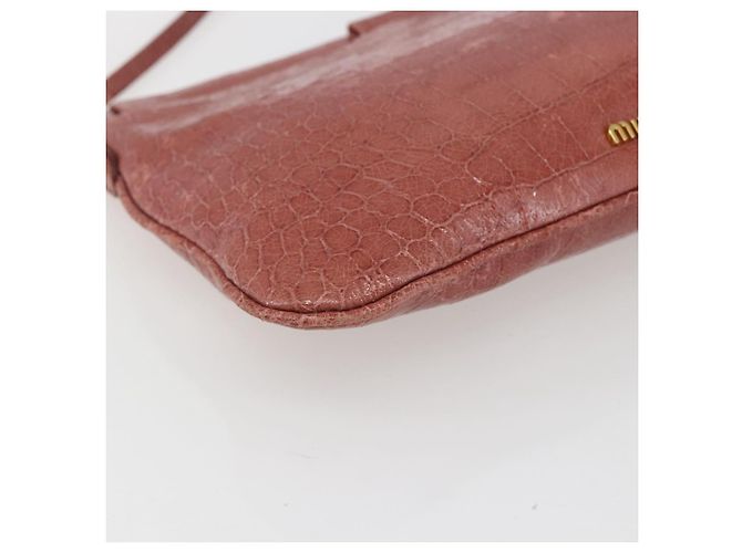 Borsa a Spalla Miu Miu in Pelle Rosa Oro Auth ep13395 D'oro - vista 14
