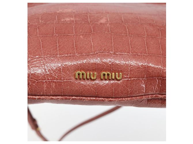 Borsa a Spalla Miu Miu in Pelle Rosa Oro Auth ep13395 D'oro - vista 17