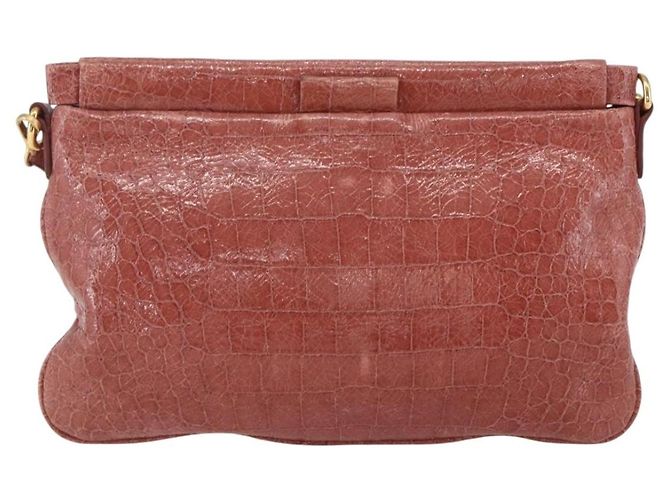 Borsa a Spalla Miu Miu in Pelle Rosa Oro Auth ep13395 D'oro - vista 2