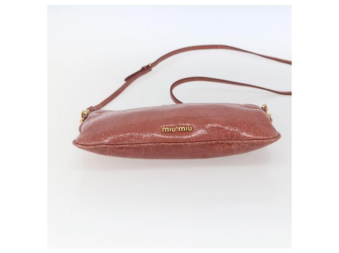 Borsa a Spalla Miu Miu in Pelle Rosa Oro Auth ep13395 D'oro - vista 5