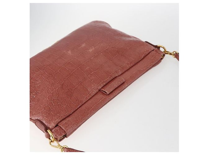 Borsa a Spalla Miu Miu in Pelle Rosa Oro Auth ep13395 D'oro - vista 6