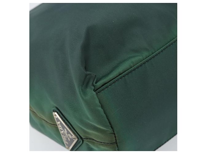 PRADA Borsa a mano in nylon verde argento Auth 172255 - vista 14