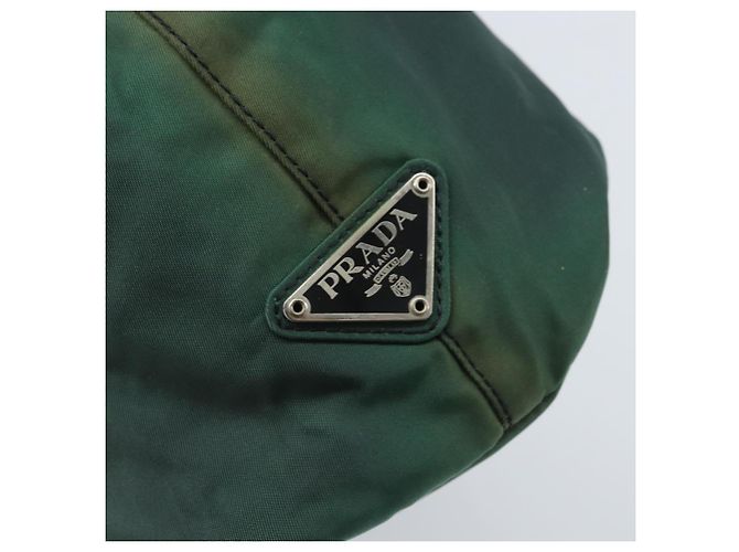 PRADA Borsa a mano in nylon verde argento Auth 172255 - vista 17