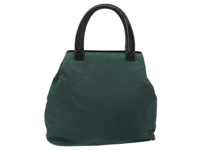 PRADA Borsa a mano in nylon verde argento Auth 172255 - vista 2