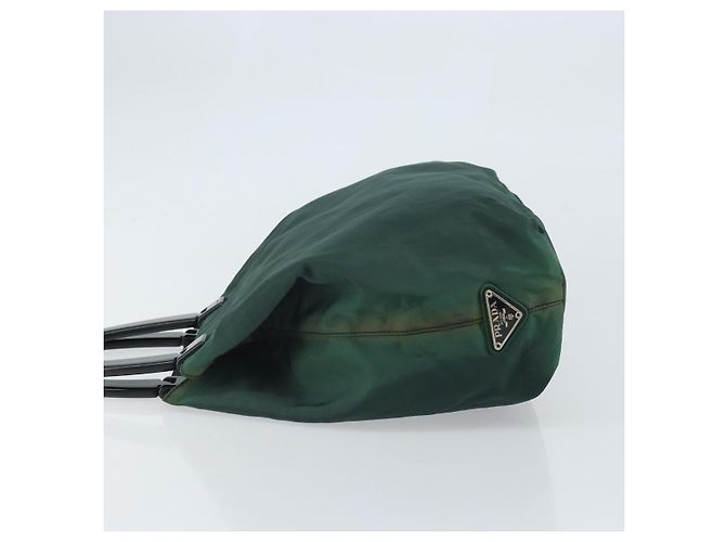 PRADA Borsa a mano in nylon verde argento Auth 172255 - vista 4