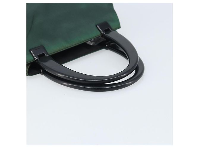 PRADA Borsa a mano in nylon verde argento Auth 172255 - vista 7