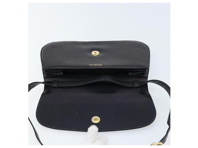 Céline Borsa a Spalla in Pelle Nera e Oro Auth 166854 Nero D'oro - vista 10