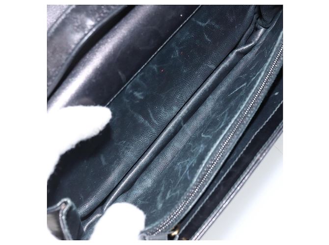 Céline Borsa a Spalla in Pelle Nera e Oro Auth 166854 Nero D'oro - vista 11