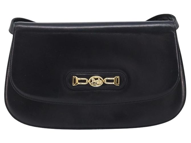 Céline Borsa a Spalla in Pelle Nera e Oro Auth 166854 Nero D'oro - vista 13