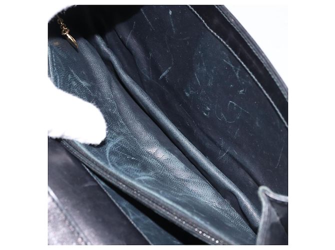 Céline Borsa a Spalla in Pelle Nera e Oro Auth 166854 Nero D'oro - vista 21