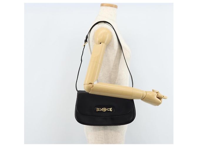 Céline Borsa a Spalla in Pelle Nera e Oro Auth 166854 Nero D'oro - vista 22