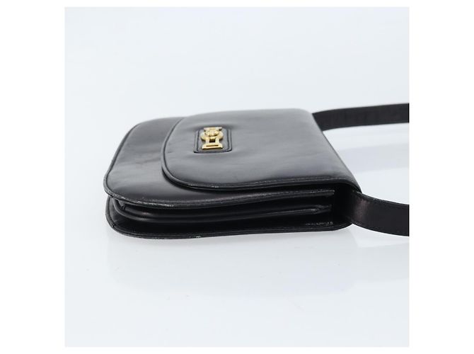 Céline Borsa a Spalla in Pelle Nera e Oro Auth 166854 Nero D'oro - vista 3