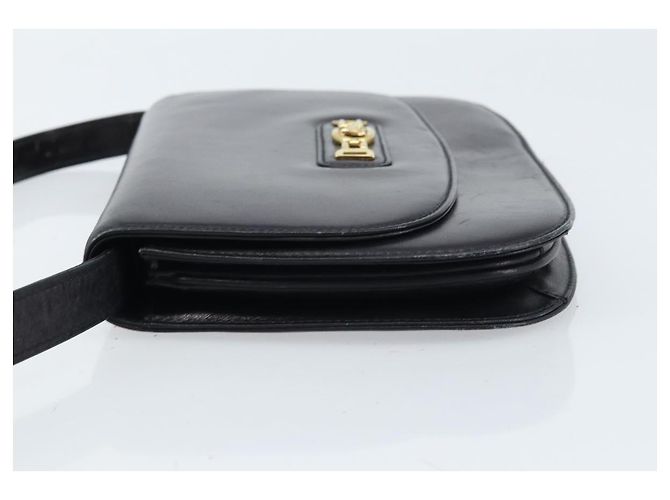 Céline Borsa a Spalla in Pelle Nera e Oro Auth 166854 Nero D'oro - vista 4
