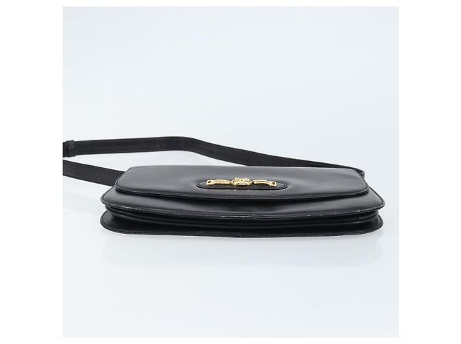 Céline Borsa a Spalla in Pelle Nera e Oro Auth 166854 Nero D'oro - vista 5
