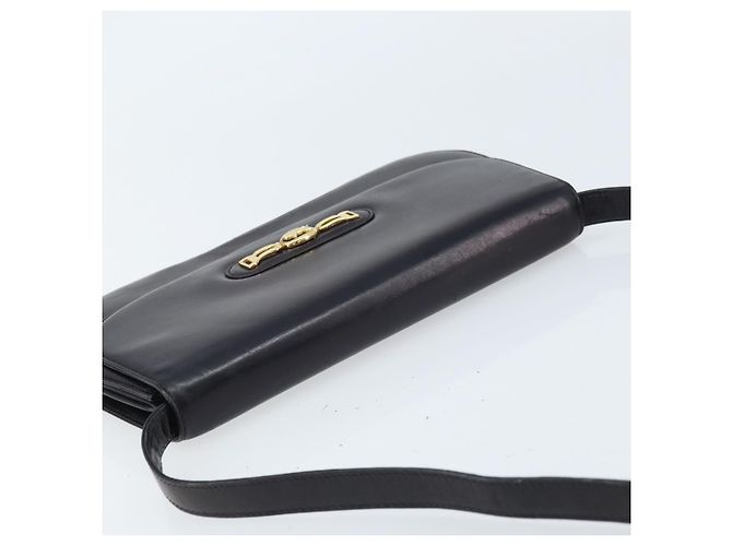 Céline Borsa a Spalla in Pelle Nera e Oro Auth 166854 Nero D'oro - vista 6