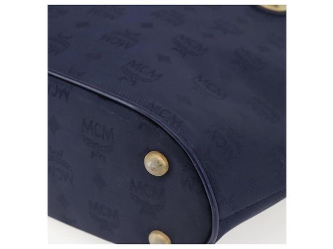MCM Vicetos Logogram Tote Bag Nylon Navy Auth 173532 Marineblau - Ansicht 10