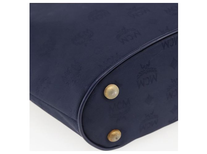 MCM Vicetos Logogram Tote Bag Nylon Navy Auth 173532 Marineblau - Ansicht 11