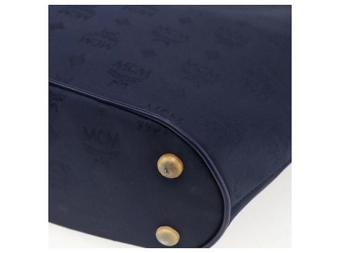 MCM Vicetos Logogram Tote Bag Nylon Navy Auth 173532 Marineblau - Ansicht 12