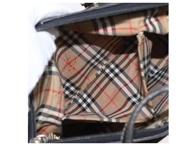 Borsa a mano Burberry in pelle nera e oro Auth bs33429 Nero D'oro - vista 22