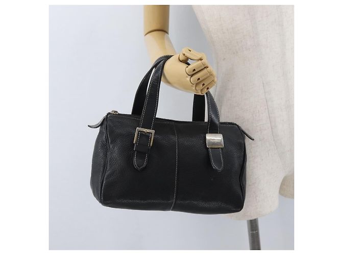 Borsa a mano Burberry in pelle nera e oro Auth bs33429 Nero D'oro - vista 23