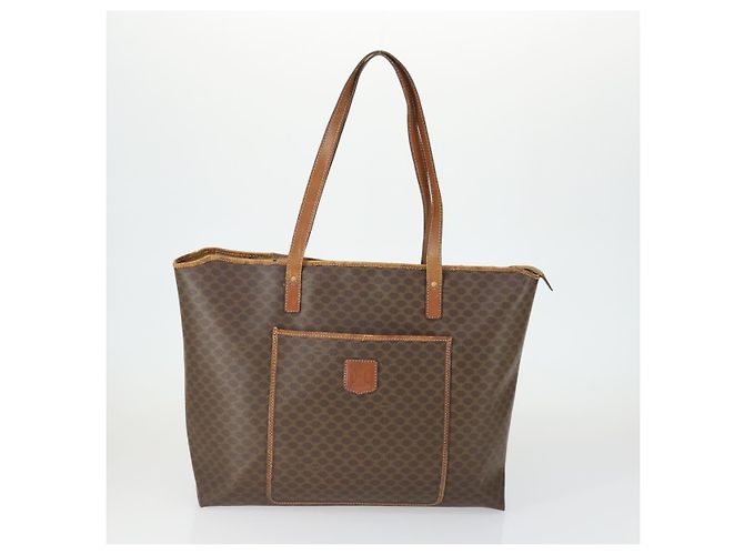 Céline Borsa Macadam PVC 3 pezzi marrone Auth 155245 di CELINE Bvlgari Salvatore Ferragamo Beige - vista 2