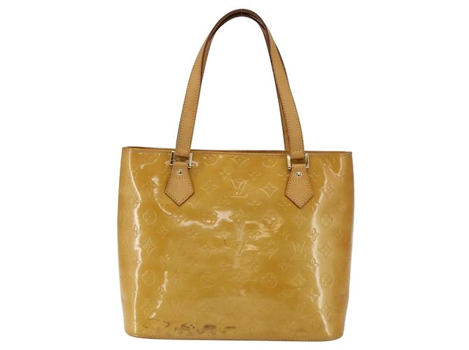 LOUIS VUITTON Borsa a mano Monogram Vernis Houston Gialla M91121 LV Auth ka2560 Giallo - vista 13