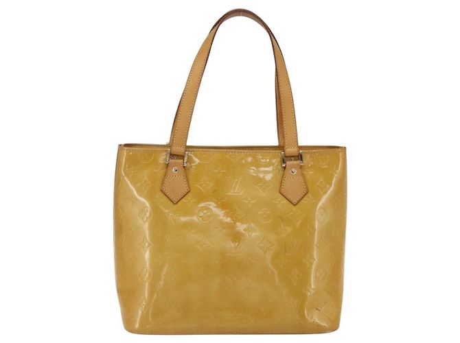 LOUIS VUITTON Borsa a mano Monogram Vernis Houston Gialla M91121 LV Auth ka2560 Giallo - vista 2