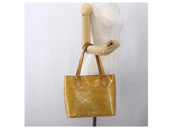 LOUIS VUITTON Borsa a mano Monogram Vernis Houston Gialla M91121 LV Auth ka2560 Giallo - vista 23