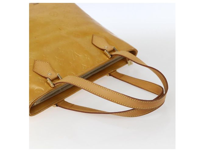 LOUIS VUITTON Borsa a mano Monogram Vernis Houston Gialla M91121 LV Auth ka2560 Giallo - vista 7