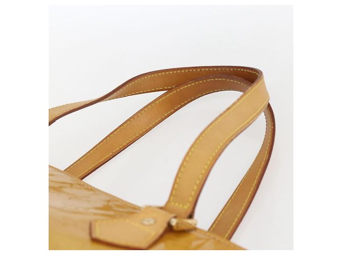 LOUIS VUITTON Borsa a mano Monogram Vernis Houston Gialla M91121 LV Auth ka2560 Giallo - vista 8