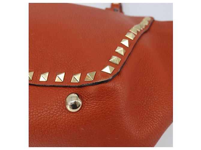 Valentino Borsa Tote in pelle 2 in 1 Arancione Oro Auth BA10422 D'oro - vista 10