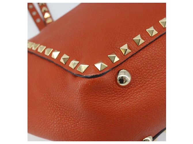 Valentino Borsa Tote in pelle 2 in 1 Arancione Oro Auth BA10422 D'oro - vista 15