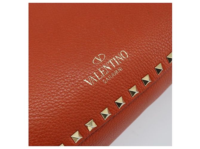 Valentino Borsa Tote in pelle 2 in 1 Arancione Oro Auth BA10422 D'oro - vista 18