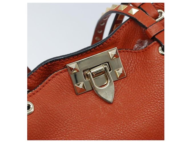 Valentino Borsa Tote in pelle 2 in 1 Arancione Oro Auth BA10422 D'oro - vista 19