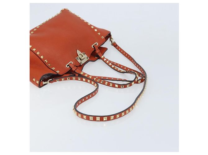 Valentino Borsa Tote in pelle 2 in 1 Arancione Oro Auth BA10422 D'oro - vista 9