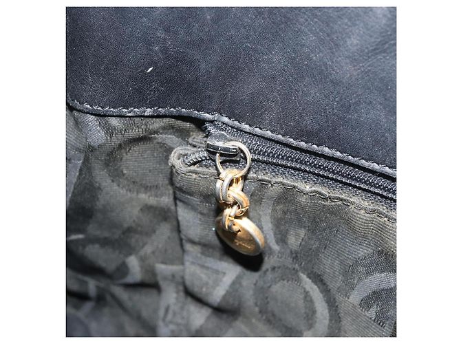 Borsa Tote Salvatore Ferragamo in tela nera e oro Auth 169405 Nero D'oro - vista 19