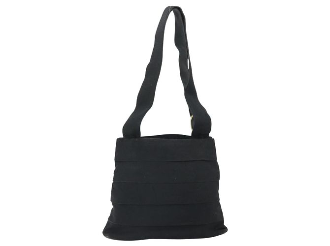 Borsa Tote Salvatore Ferragamo in tela nera e oro Auth 169405 Nero D'oro - vista 3