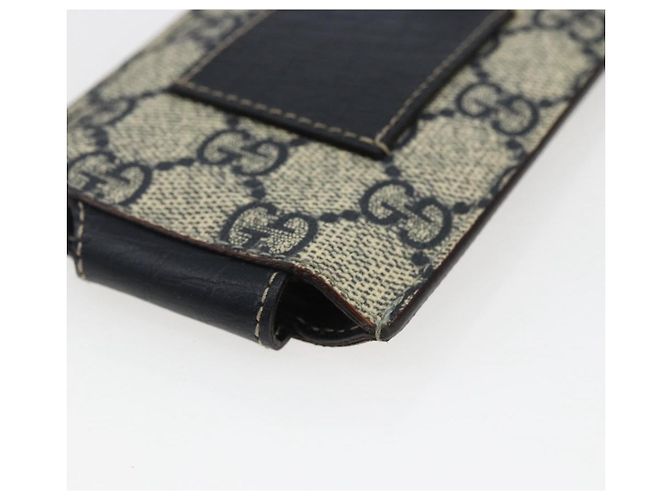 GUCCI GG Supreme Custodia per iPod Borsa a Spalla Sherry Line PVC Blu Navy Rosso Auth bs33002 - vista 10
