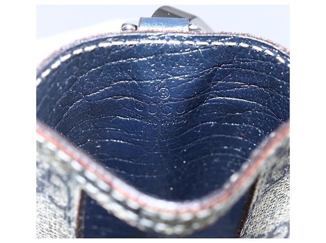 GUCCI GG Supreme Custodia per iPod Borsa a Spalla Sherry Line PVC Blu Navy Rosso Auth bs33002 - vista 14
