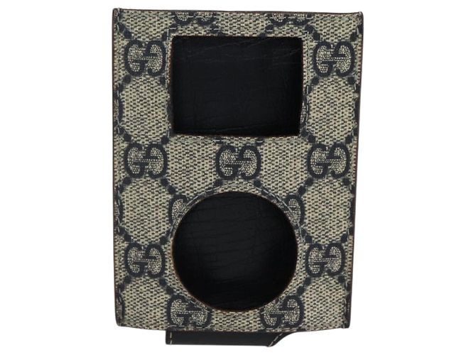 GUCCI GG Supreme Custodia per iPod Borsa a Spalla Sherry Line PVC Blu Navy Rosso Auth bs33002 - vista 2