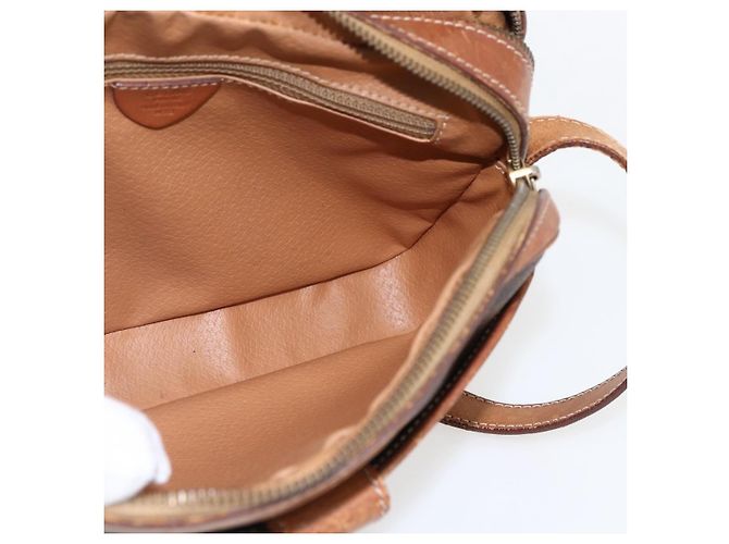 Céline Borsa a Spalla in Tela Macadam CELINE in Pelle PVC Marrone Oro Auth 173557 D'oro - vista 18