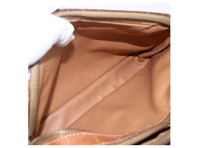 Céline Borsa a Spalla in Tela Macadam CELINE in Pelle PVC Marrone Oro Auth 173557 D'oro - vista 22