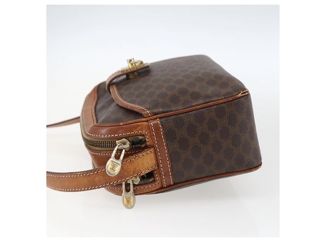 Céline Borsa a Spalla in Tela Macadam CELINE in Pelle PVC Marrone Oro Auth 173557 D'oro - vista 3